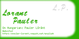 lorant pauler business card