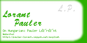 lorant pauler business card